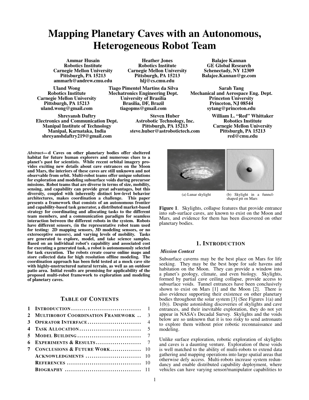 Mapping Planetary Caves with an Autonomous, Heterogeneous Robot Team