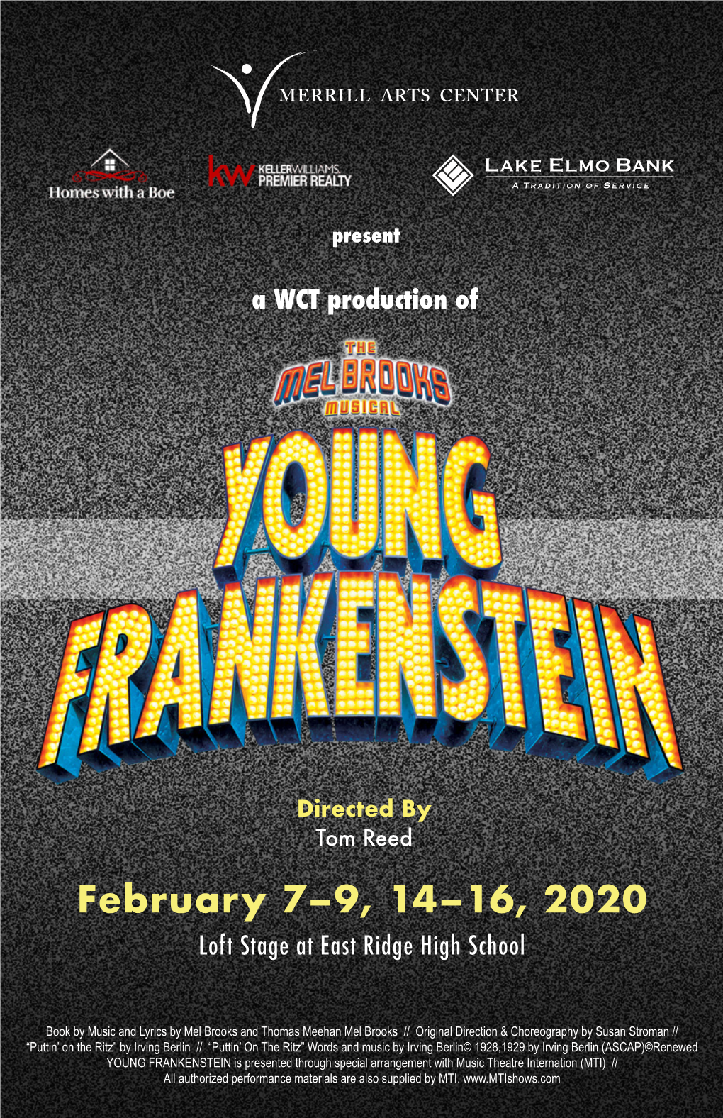 February 7–9, 14–16, 2020 Loft Stage at East Ridge High School MERRILL ARTS CENTER