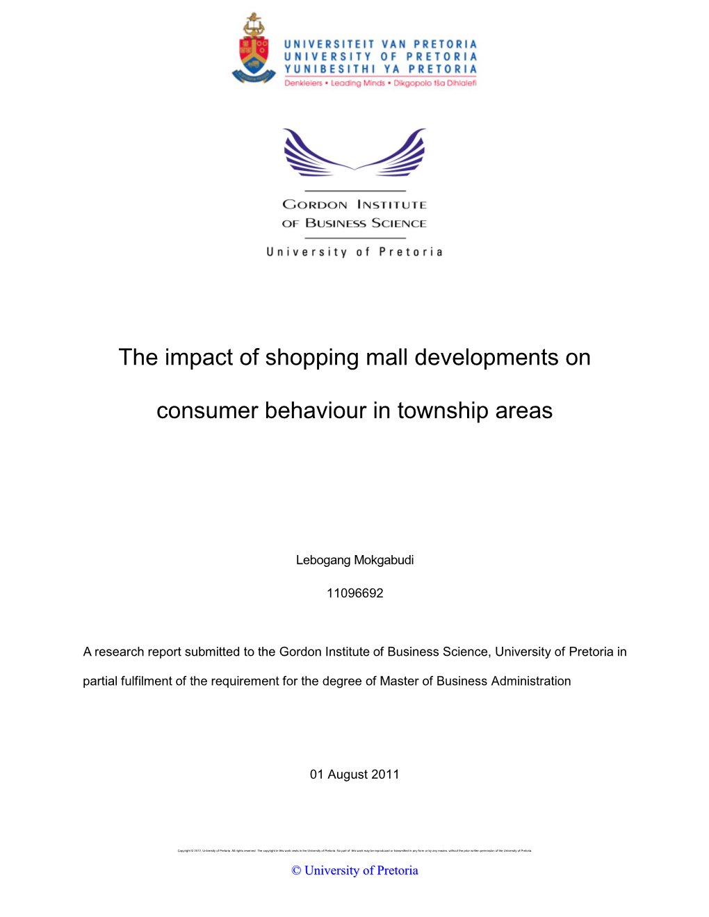 The Impact of Shopping Mall Developments on Consumer Behaviour in Township Areas