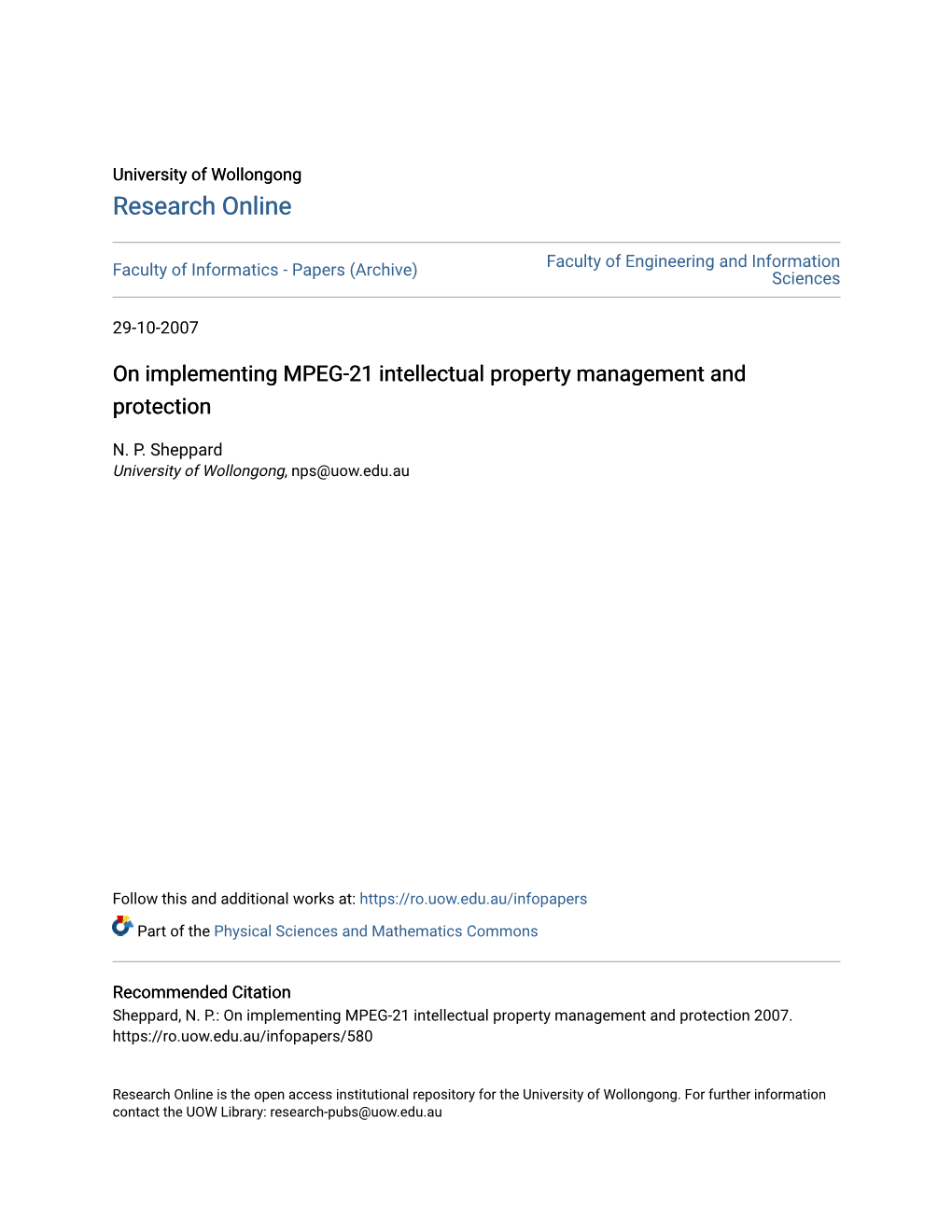 On Implementing MPEG-21 Intellectual Property Management and Protection