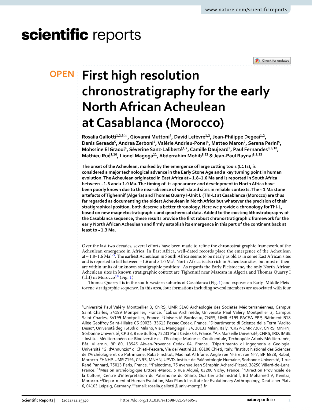 First High Resolution Chronostratigraphy for the Early