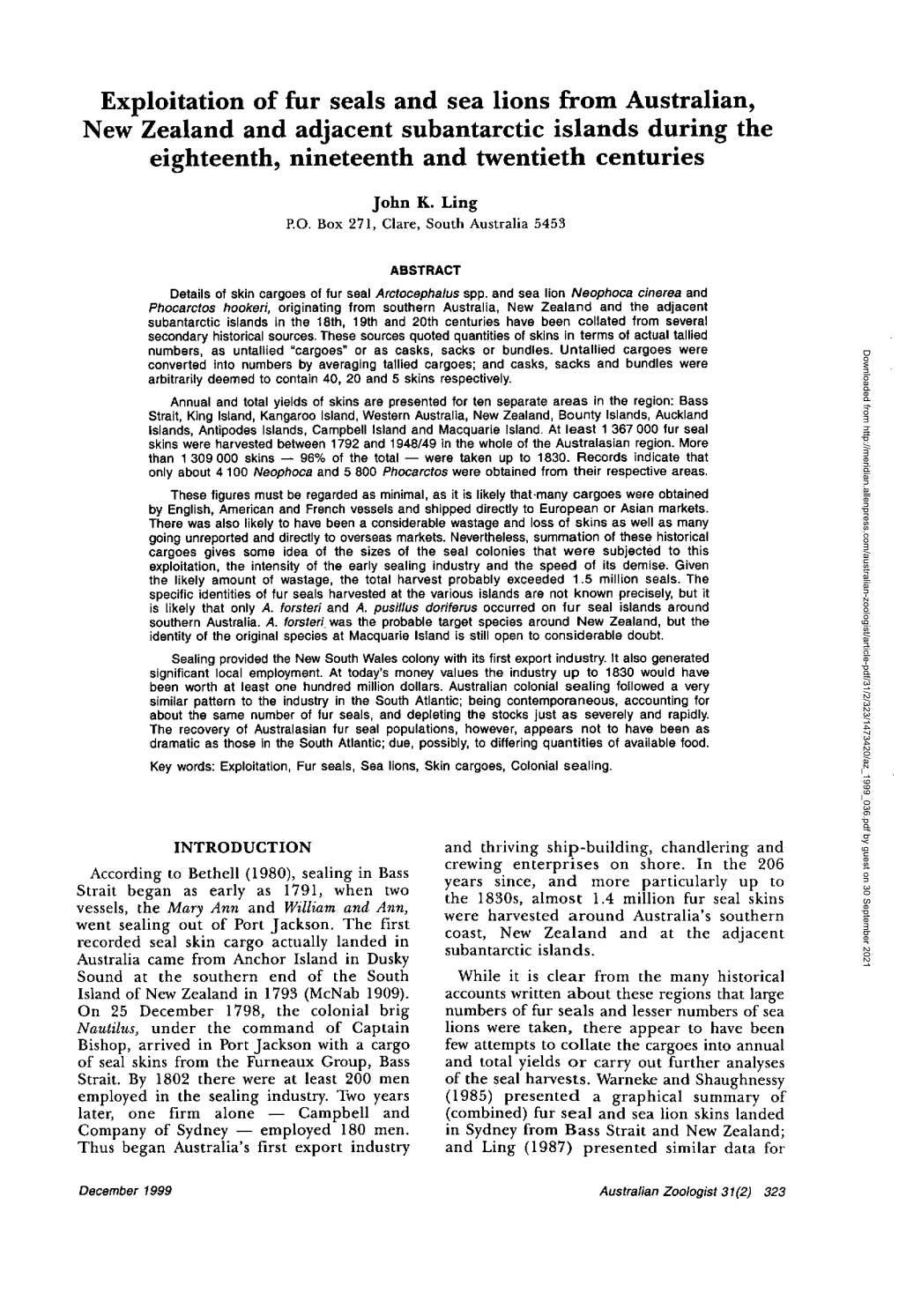 Exploitation of Fur Seals and Sea Lions from Australian, New Zealand and Adjacent Subantarctic Islands During the Eighteenth, Nineteenth and Twentieth Centuries