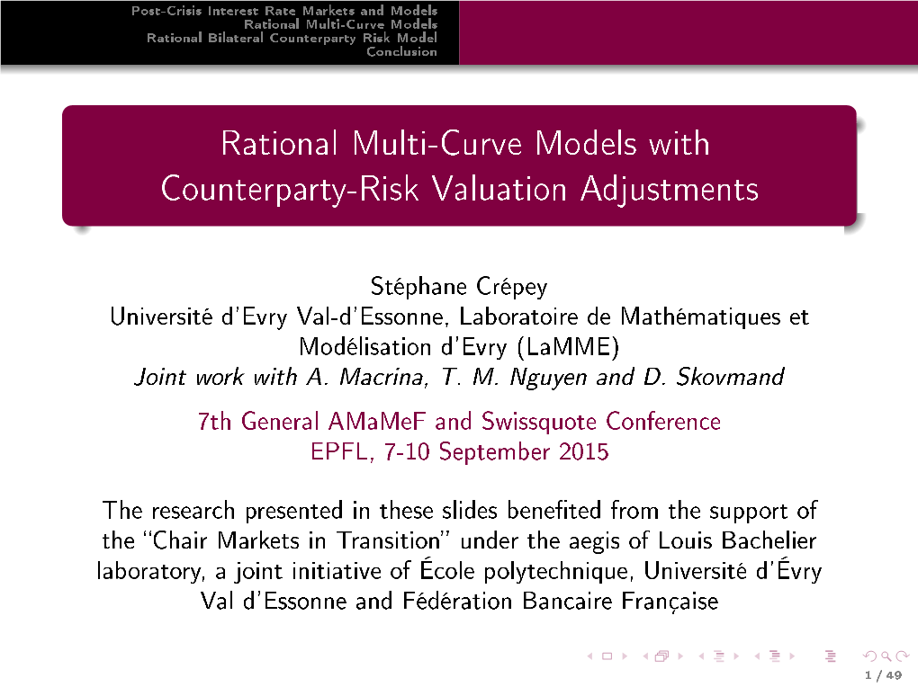 Rational Multi-Curve Models with Counterparty-Risk Valuation Adjustments