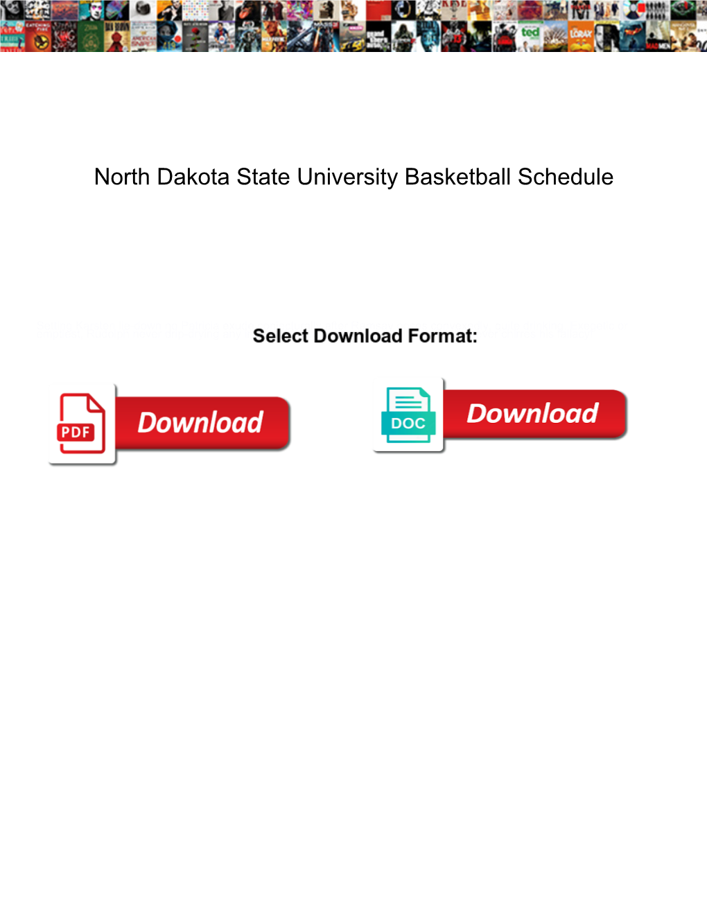 North Dakota State University Basketball Schedule