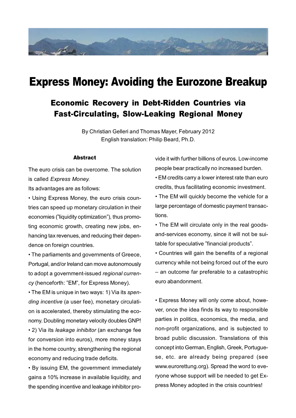 Express Money: Avoiding the Eurozone Breakup - 15