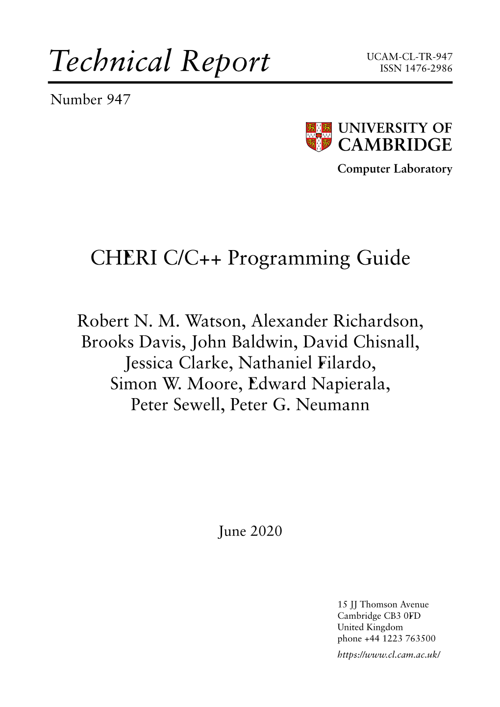 CHERI C/C++ Programming Guide
