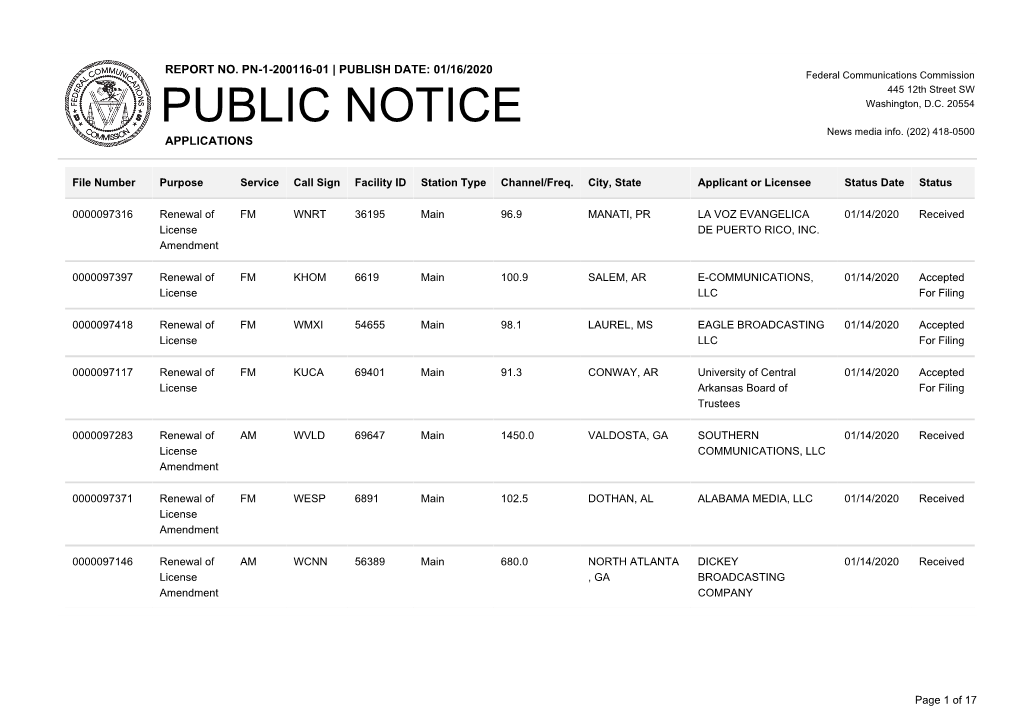 Public Notice >> Licensing and Management System Admin >>