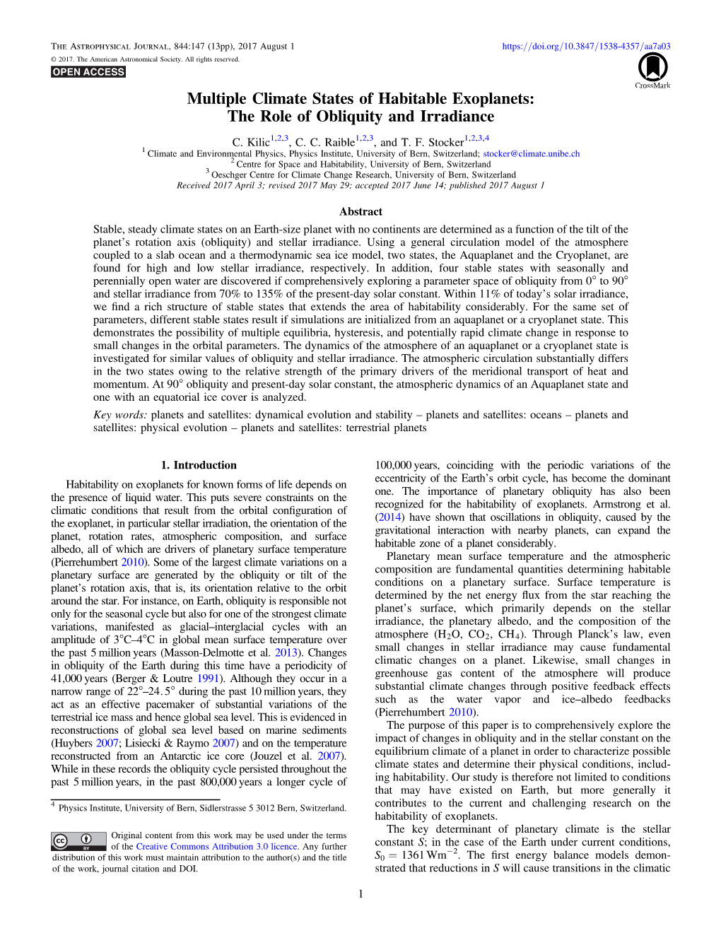 Multiple Climate States of Habitable Exoplanets: the Role of Obliquity and Irradiance