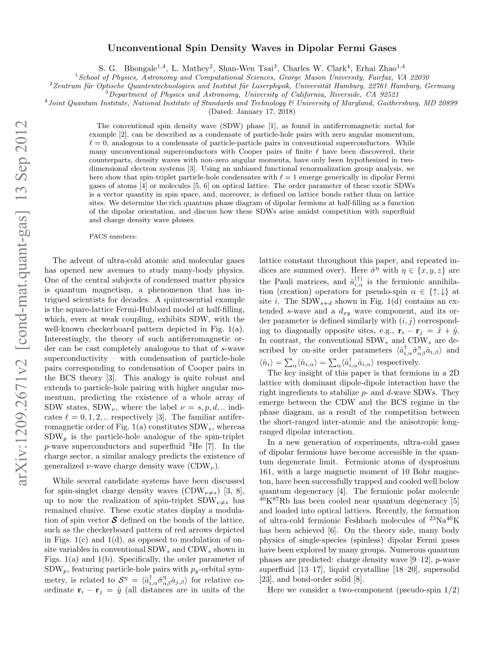 Arxiv:1209.2671V2 [Cond-Mat.Quant-Gas] 13 Sep 2012