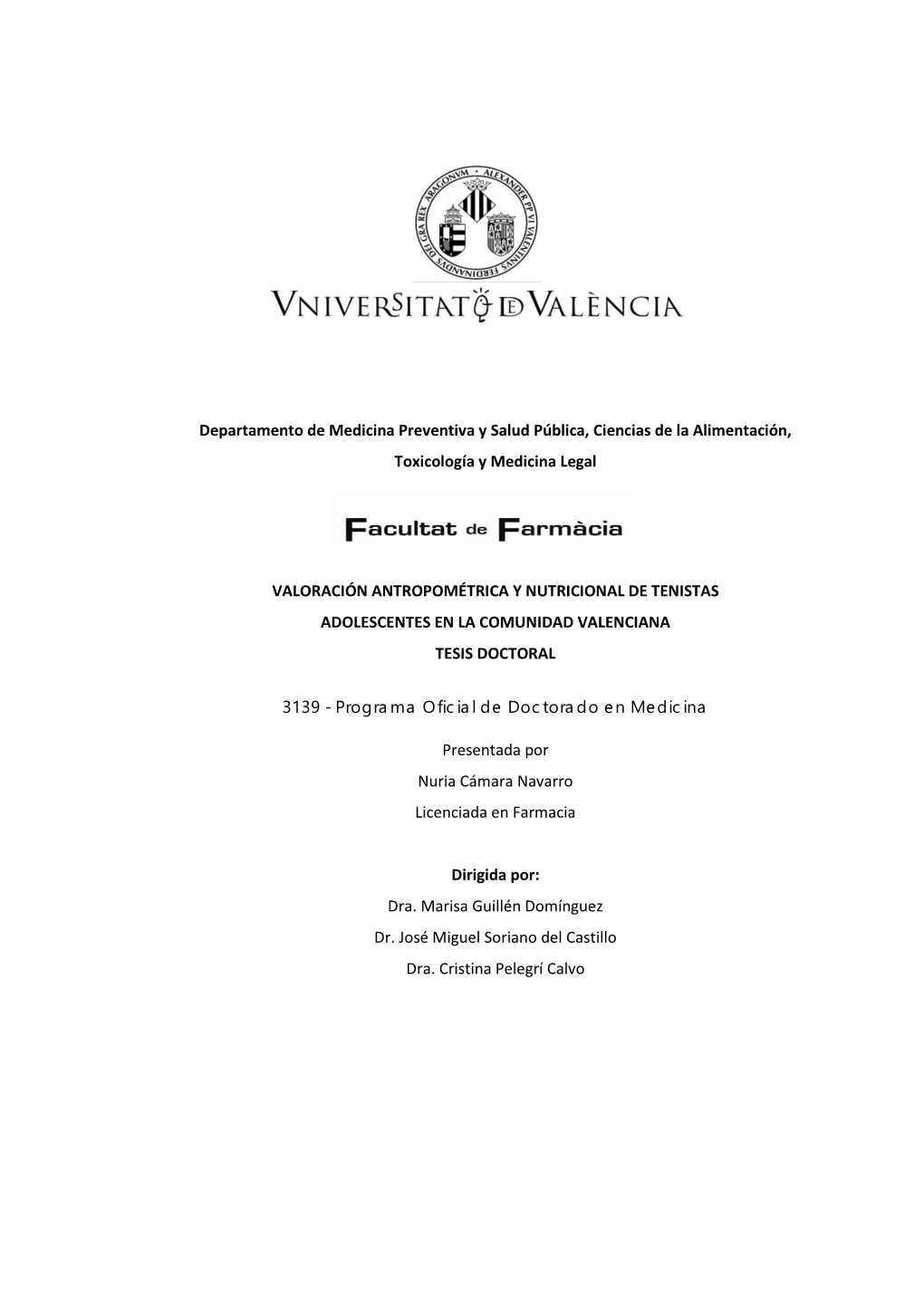 Departamento De Medicina Preventiva Y Salud Pública, Ciencias De La Alimentación, Toxicología Y Medicina Legal