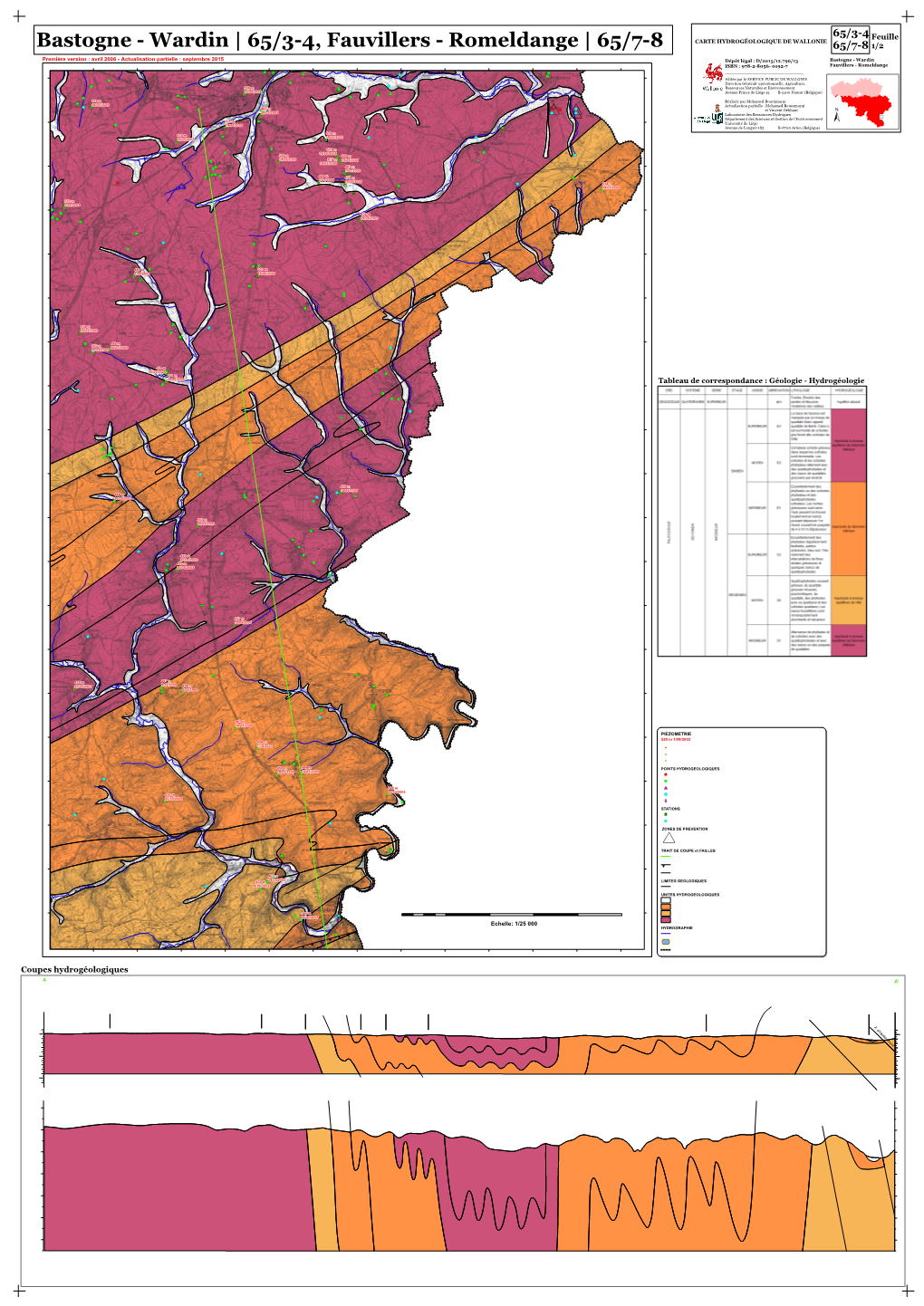 Carte Hydrogéologique De Bastogne – Wardin, Fauvillers – Romeldange