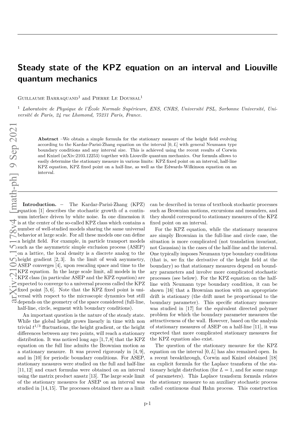 Arxiv:2105.15178V3 [Math-Ph] 17 Jun 2021