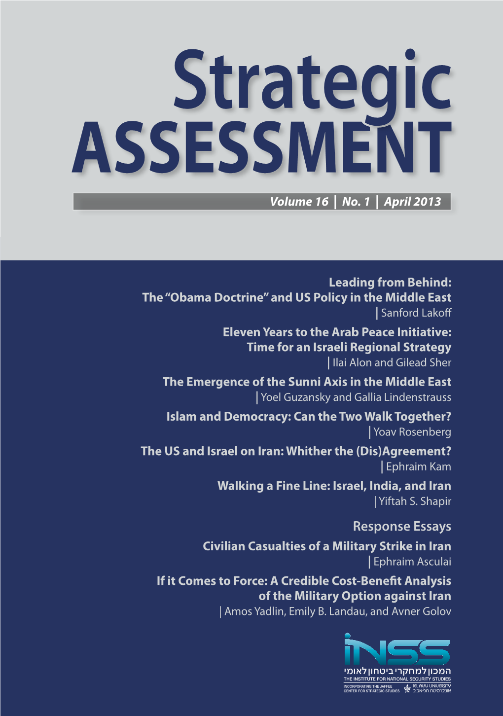 Strategic Assessment, Vol 16, No 1