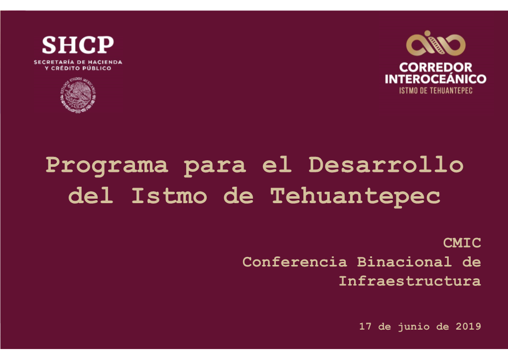 Programa Para El Desarrollo Del Istmo De Tehuantepec