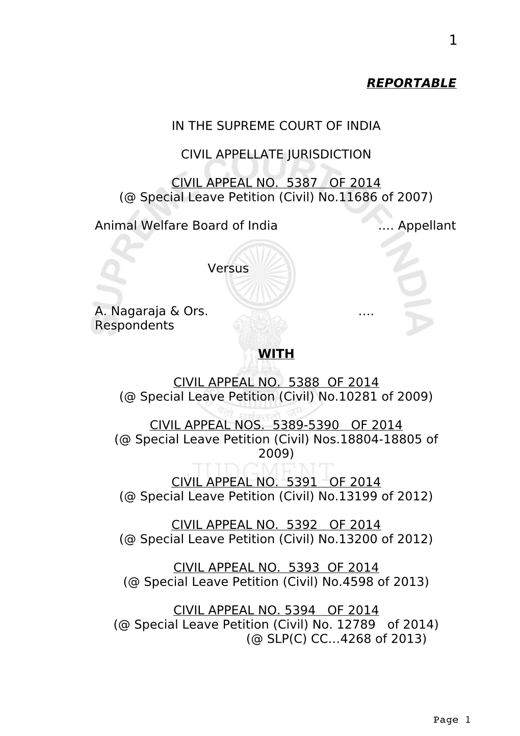 Reportable in the Supreme Court of India Civil