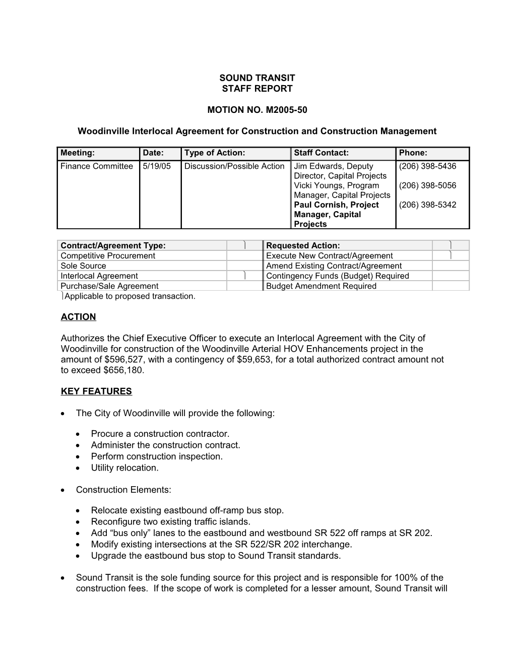 Woodinville Interlocal Agreement for Construction and Construction Management