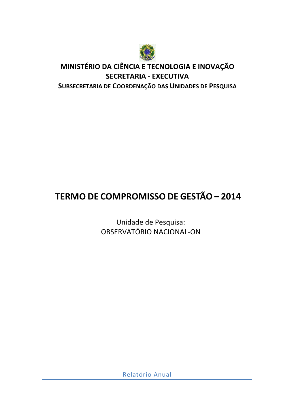 Termo De Compromisso De Gestão – 2014