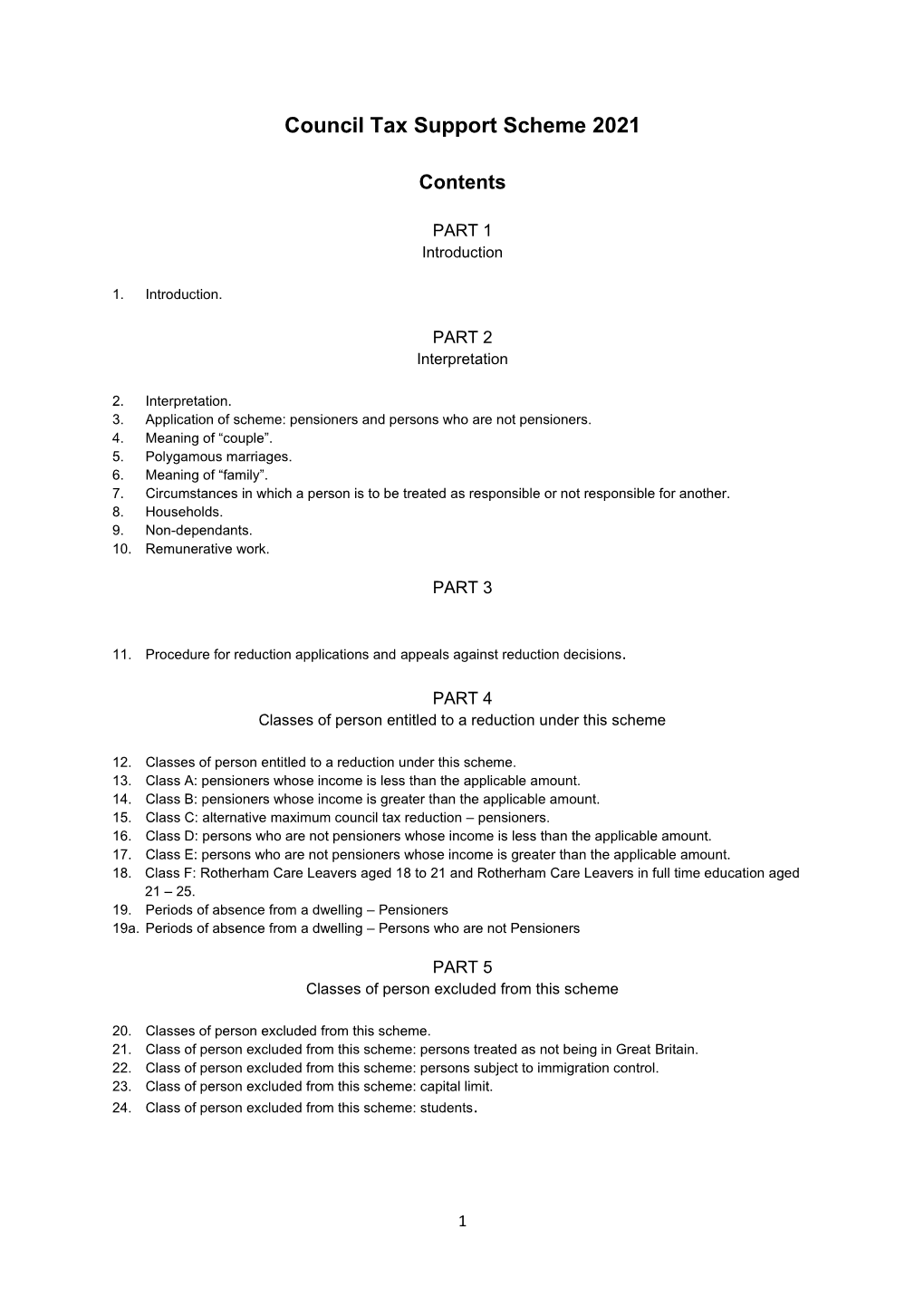 Council Tax Support Scheme 2021-22