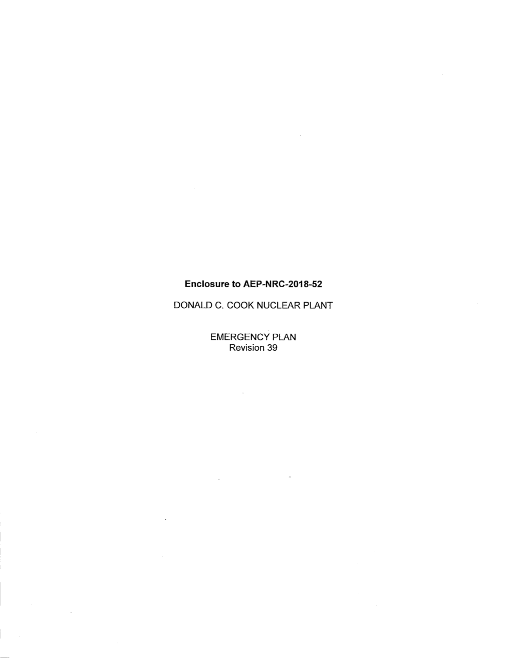 Donald C. Cook Nuclear Plant Units 1 and 2, Emergency Plan Revision