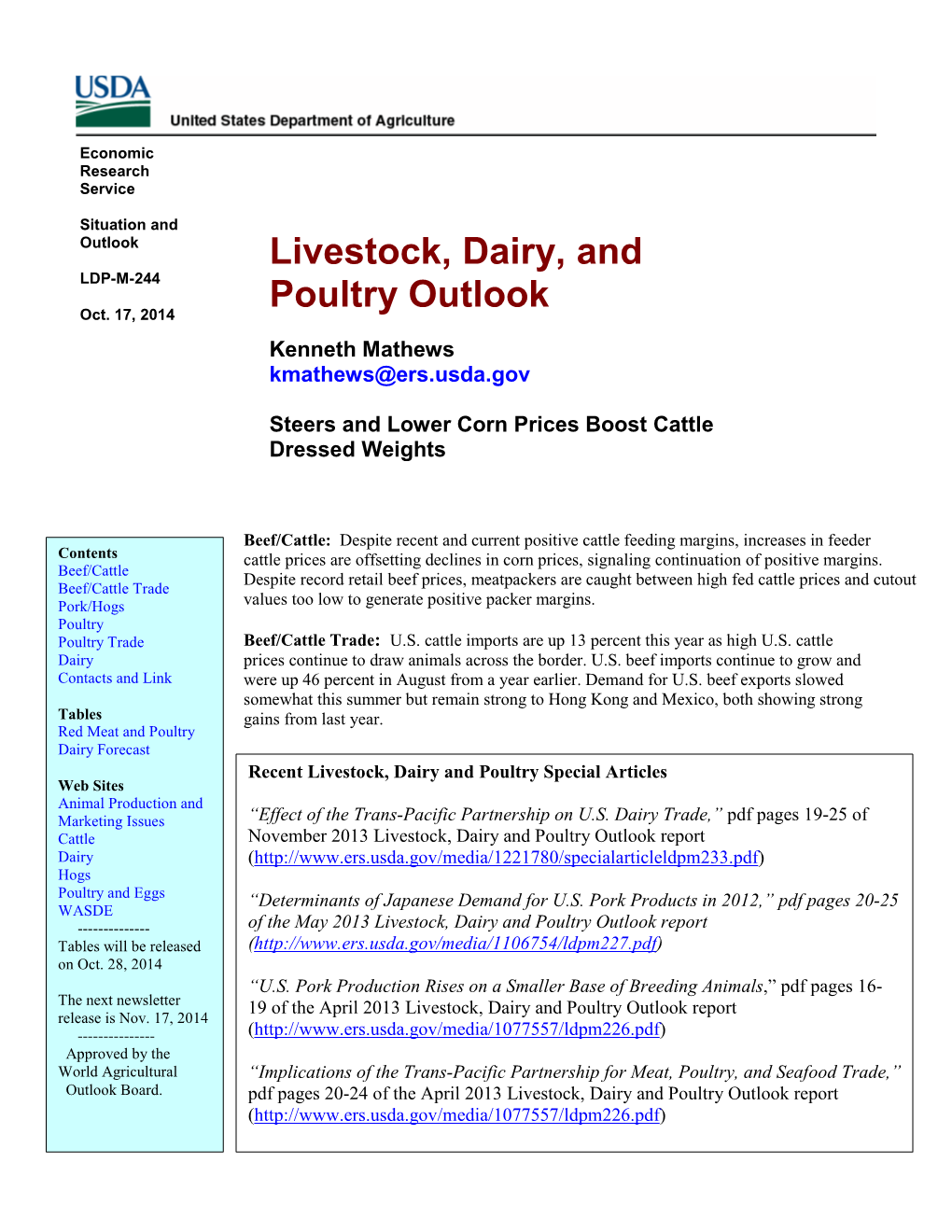 Livestock, Dairy, and Poultry Outlook/LDP-M-244/Oct