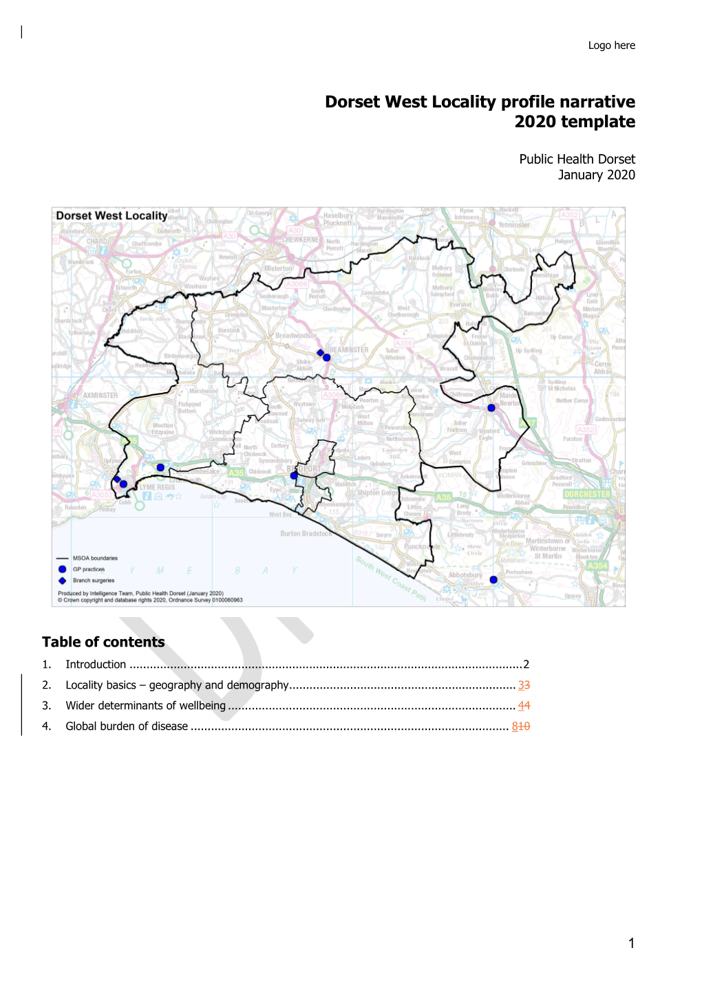 Dorset West Locality Profile Narrative 2020 Template