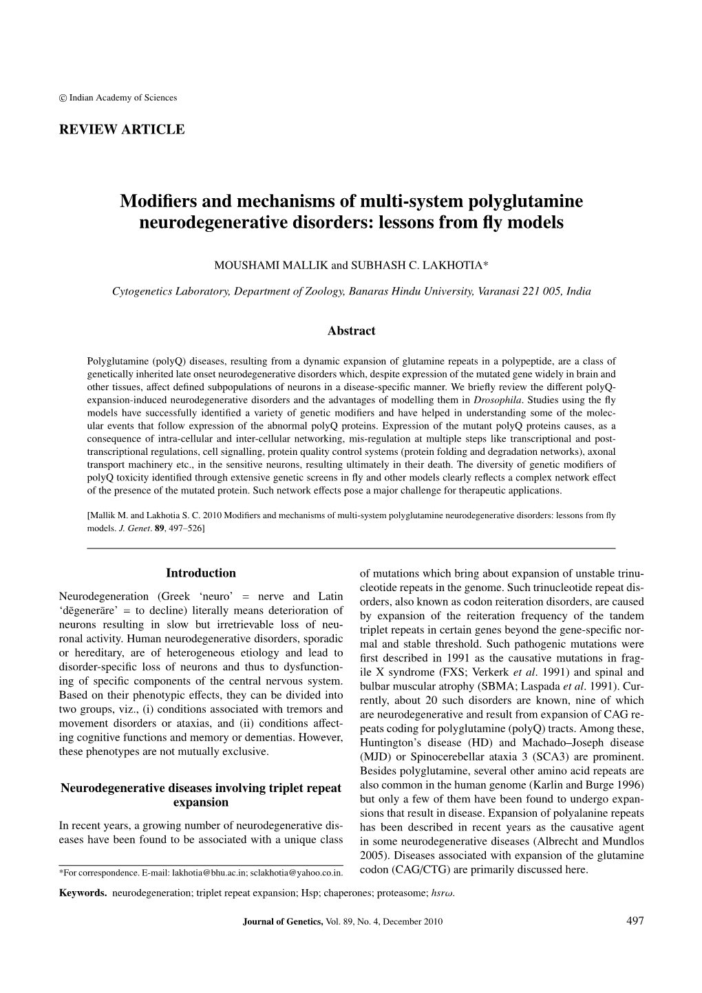 Modifiers and Mechanisms of Multi-System Polyglutamine