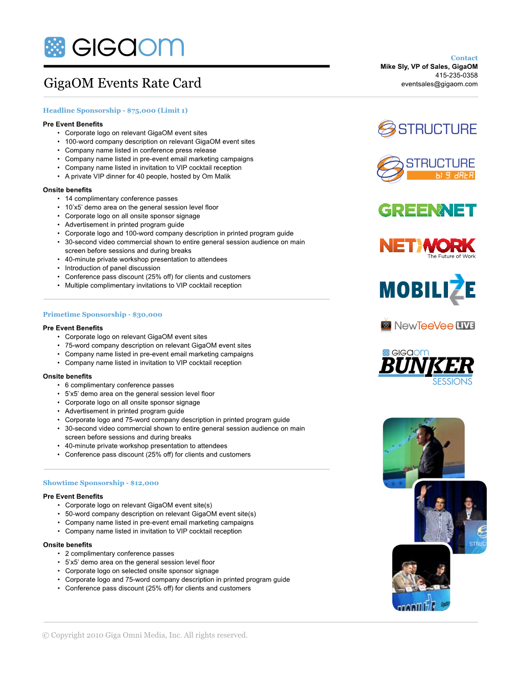 Gigaom Events Rate Card Eventsales@Gigaom.Com