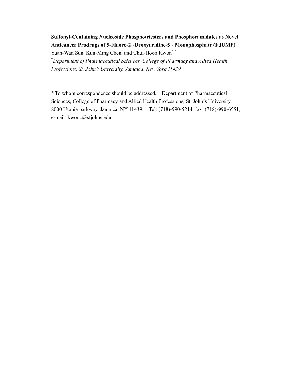 Sulfonyl-Containing Nucleoside Phosphotriesters And