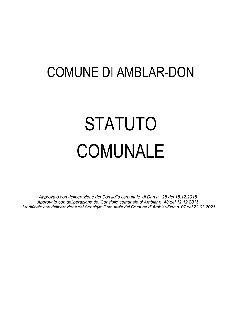 Comune Di Amblar-Don