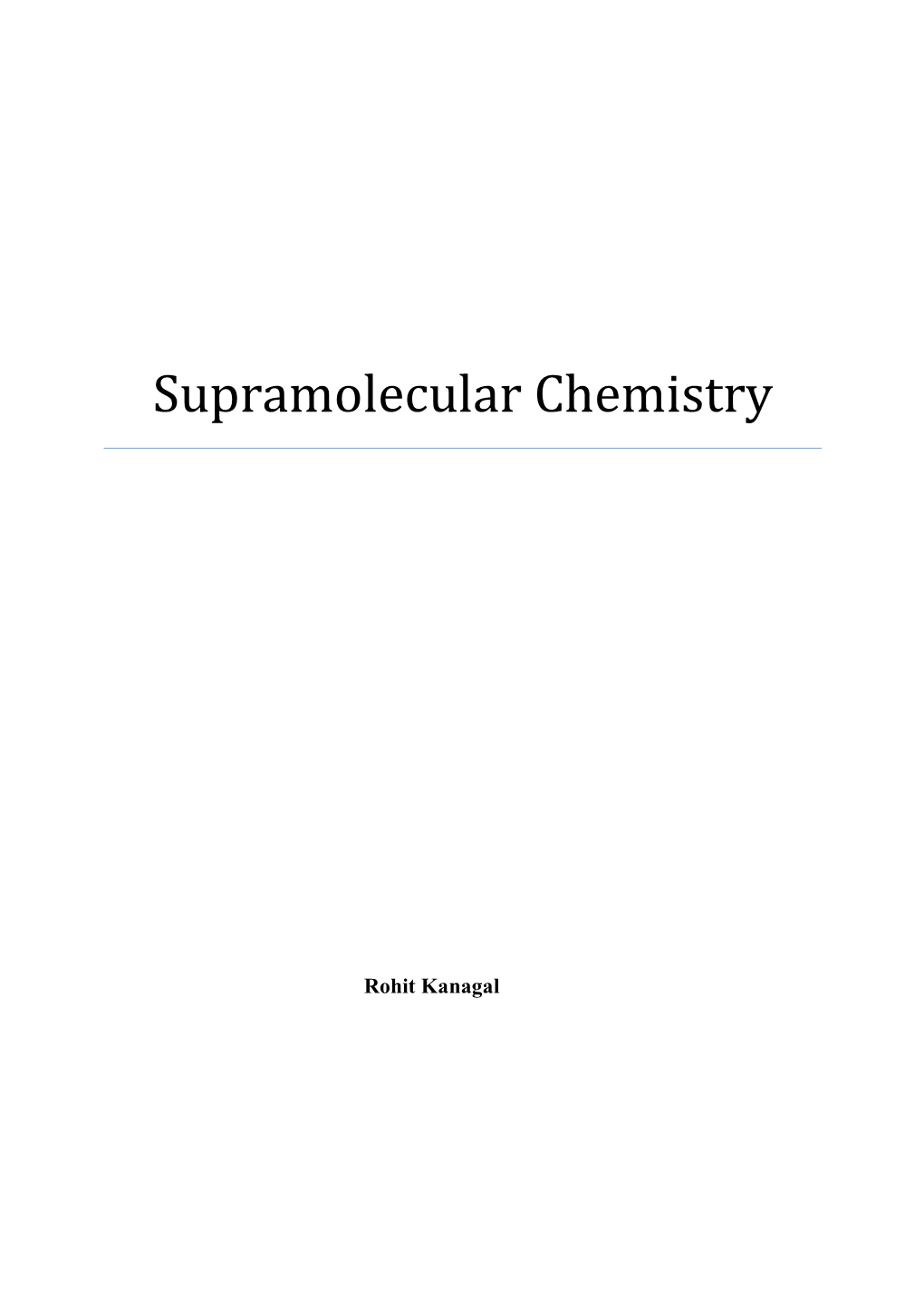 Supramolecular Chemistry