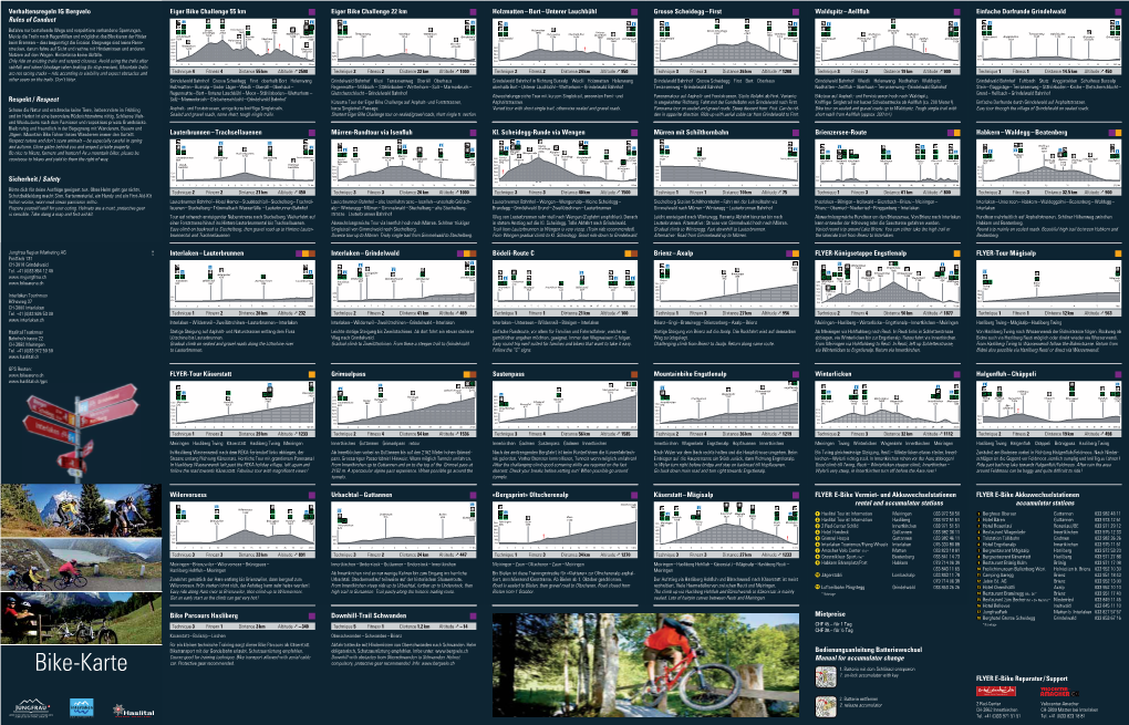 Eiger Bike Challenge 22 Km Holzmatten – Bort – Unterer Lauchbühl Grosse Scheidegg – First Waldspitz – Aellﬂuh Einfache Dorfrunde Grindelwald Rules of Conduct