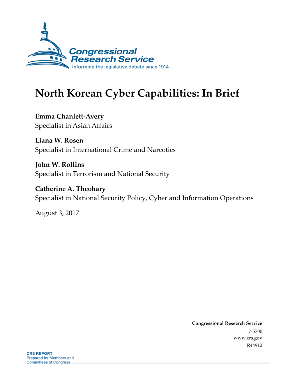 North Korean Cyber Capabilities: in Brief