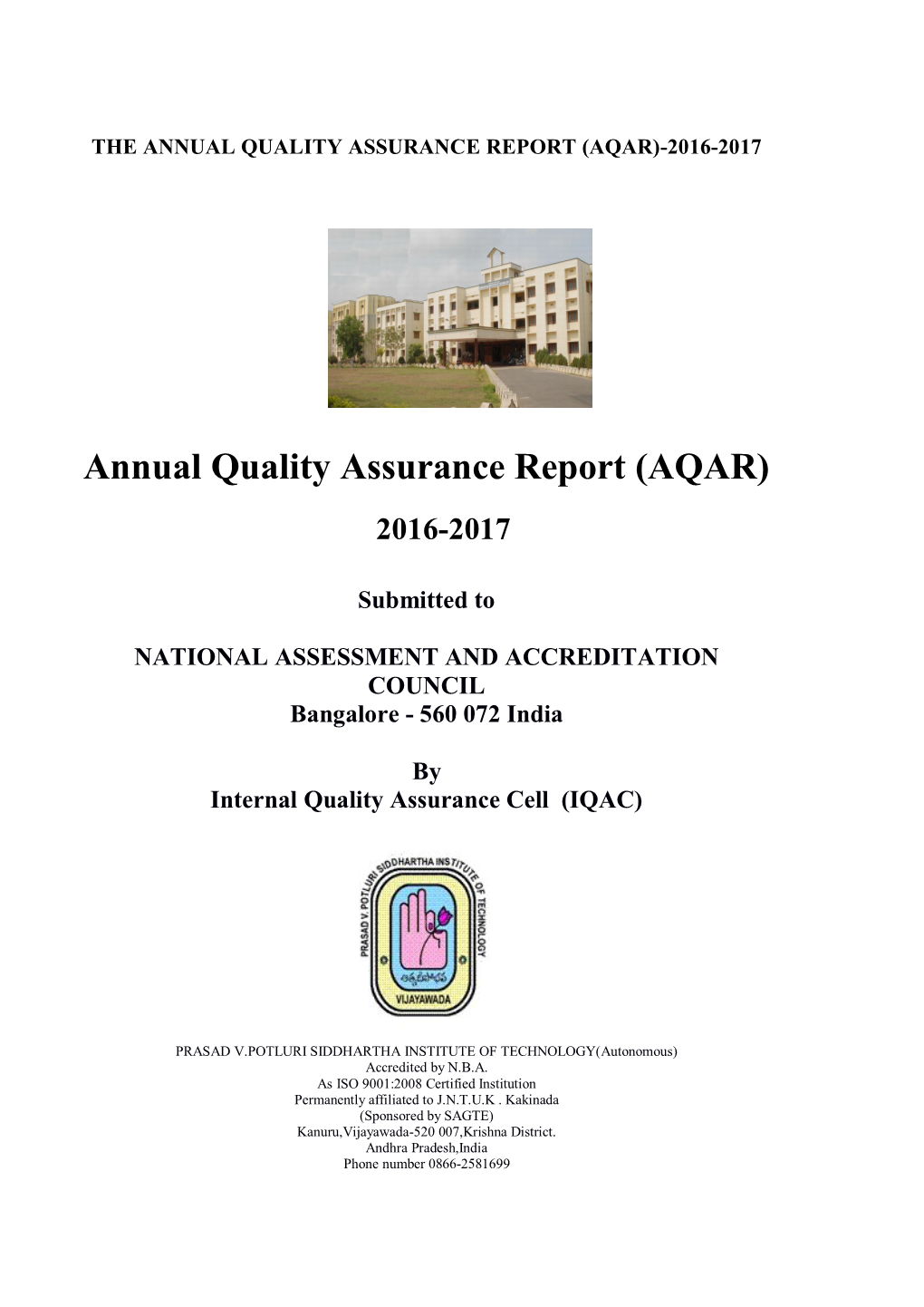 Annual Quality Assurance Report (AQAR)