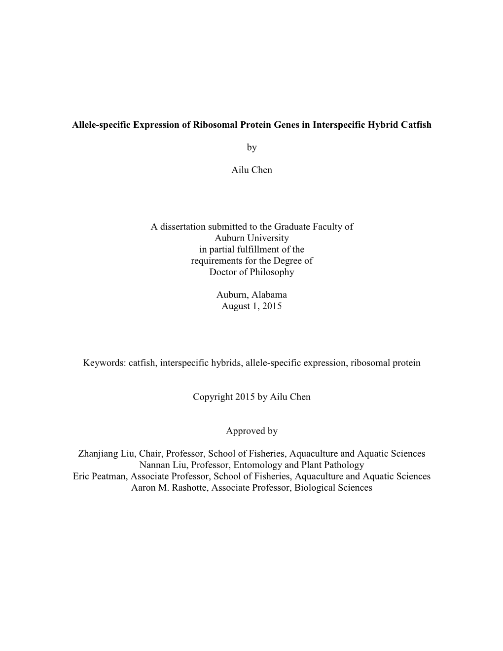 Allele-Specific Expression of Ribosomal Protein Genes in Interspecific Hybrid Catfish