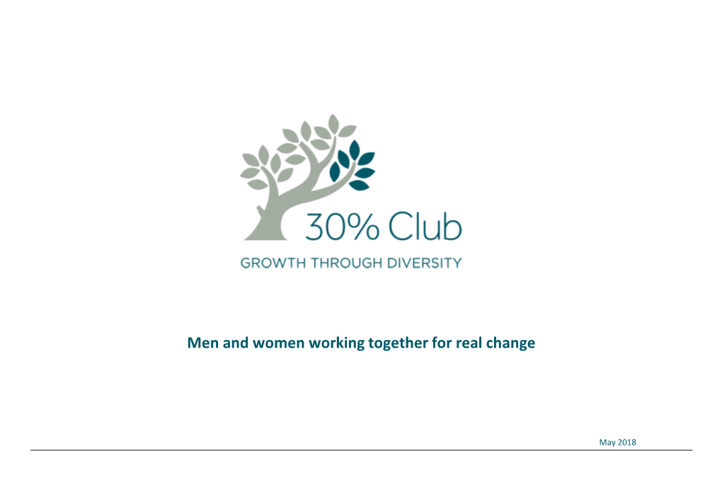 Men and Women Working Together for Real Change