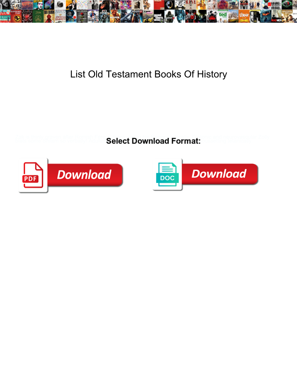 List Old Testament Books of History