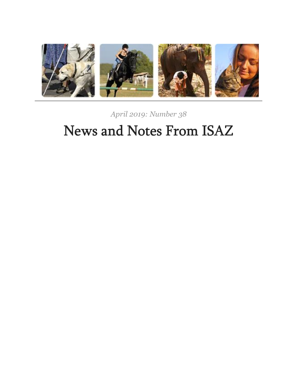 ISAZ Newsletter, April 2019