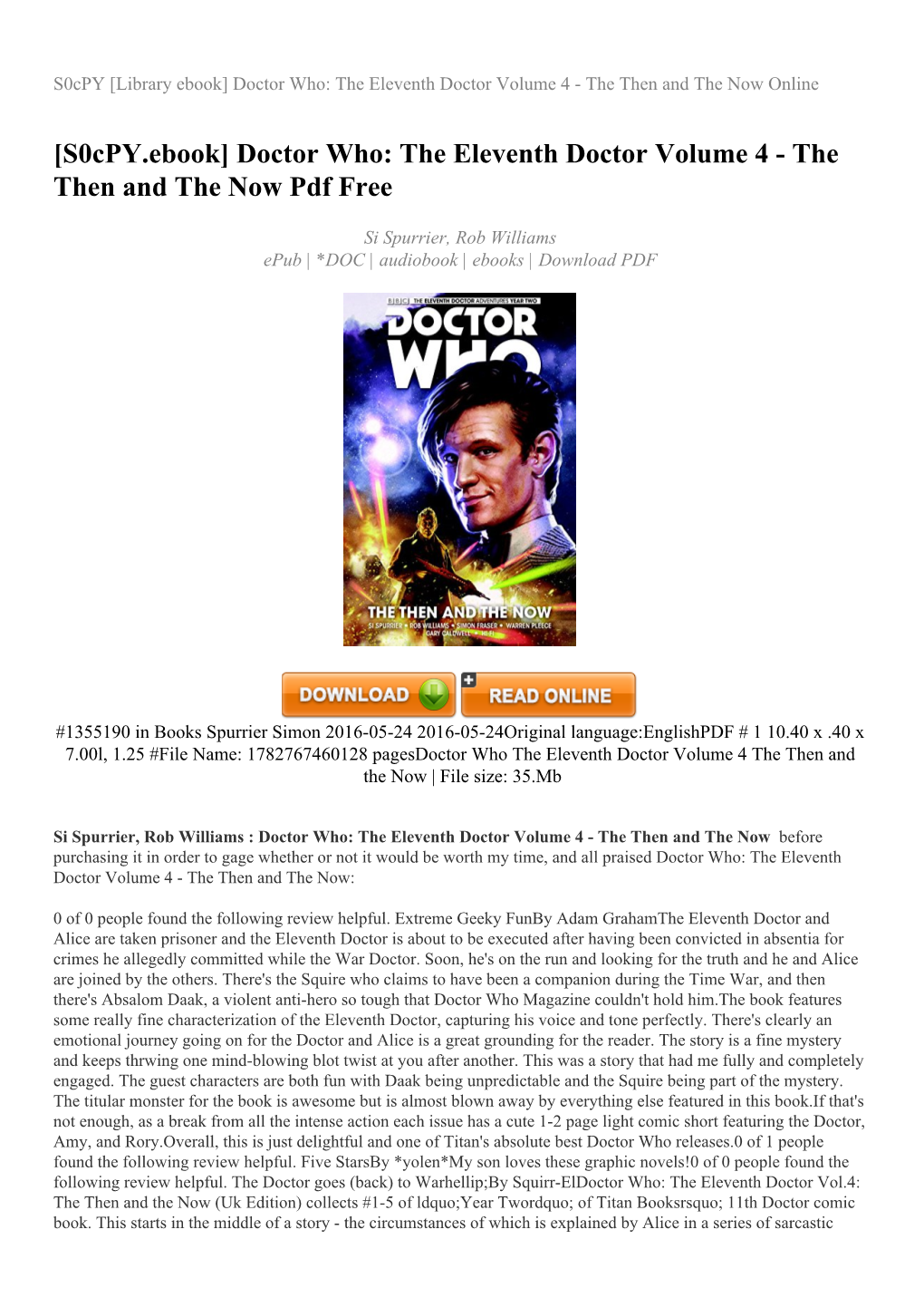 Doctor Who: the Eleventh Doctor Volume 4 - the Then and the Now Online