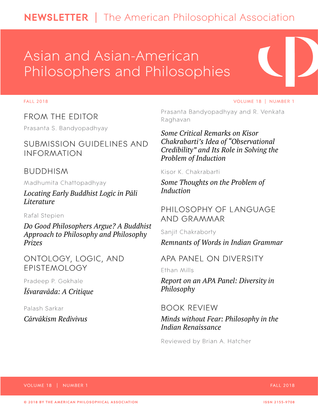 APA Newsletter on Asian and Asian-American Philosophers And