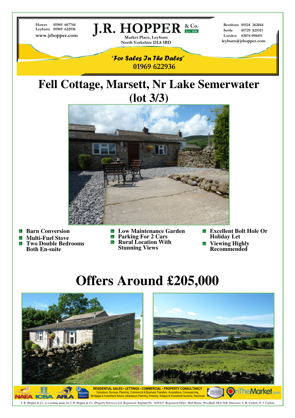 Fell Cottage, Marsett, Nr Lake Semerwater (Lot 3/3)