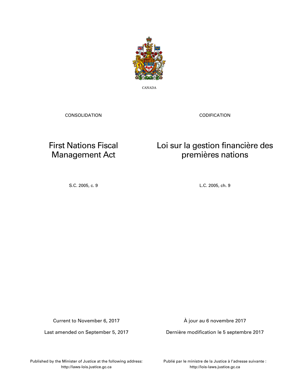 First Nations Fiscal Management Act Loi Sur La Gestion Financière Des