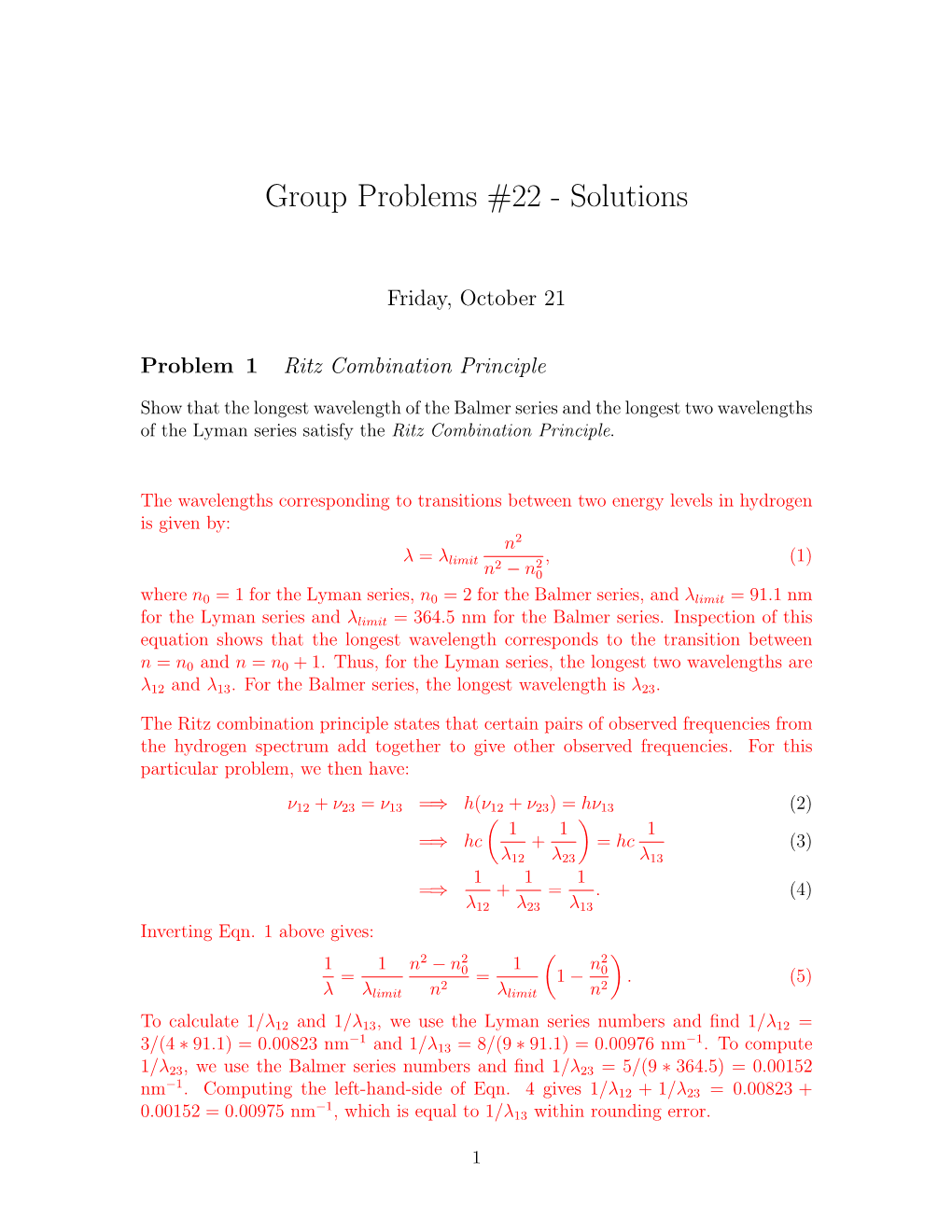 Group Problems #22 - Solutions