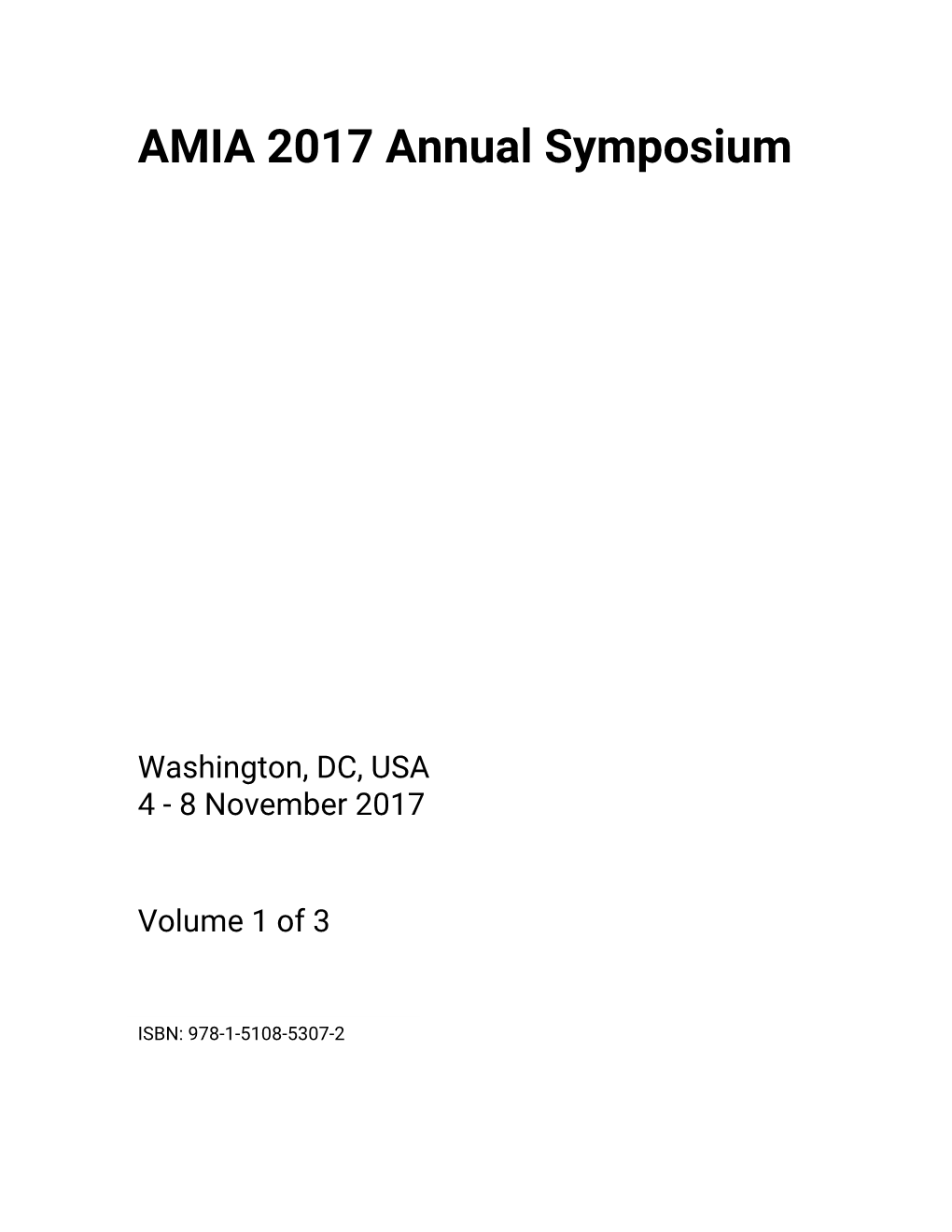 AMIA 2017 Annual Symposium