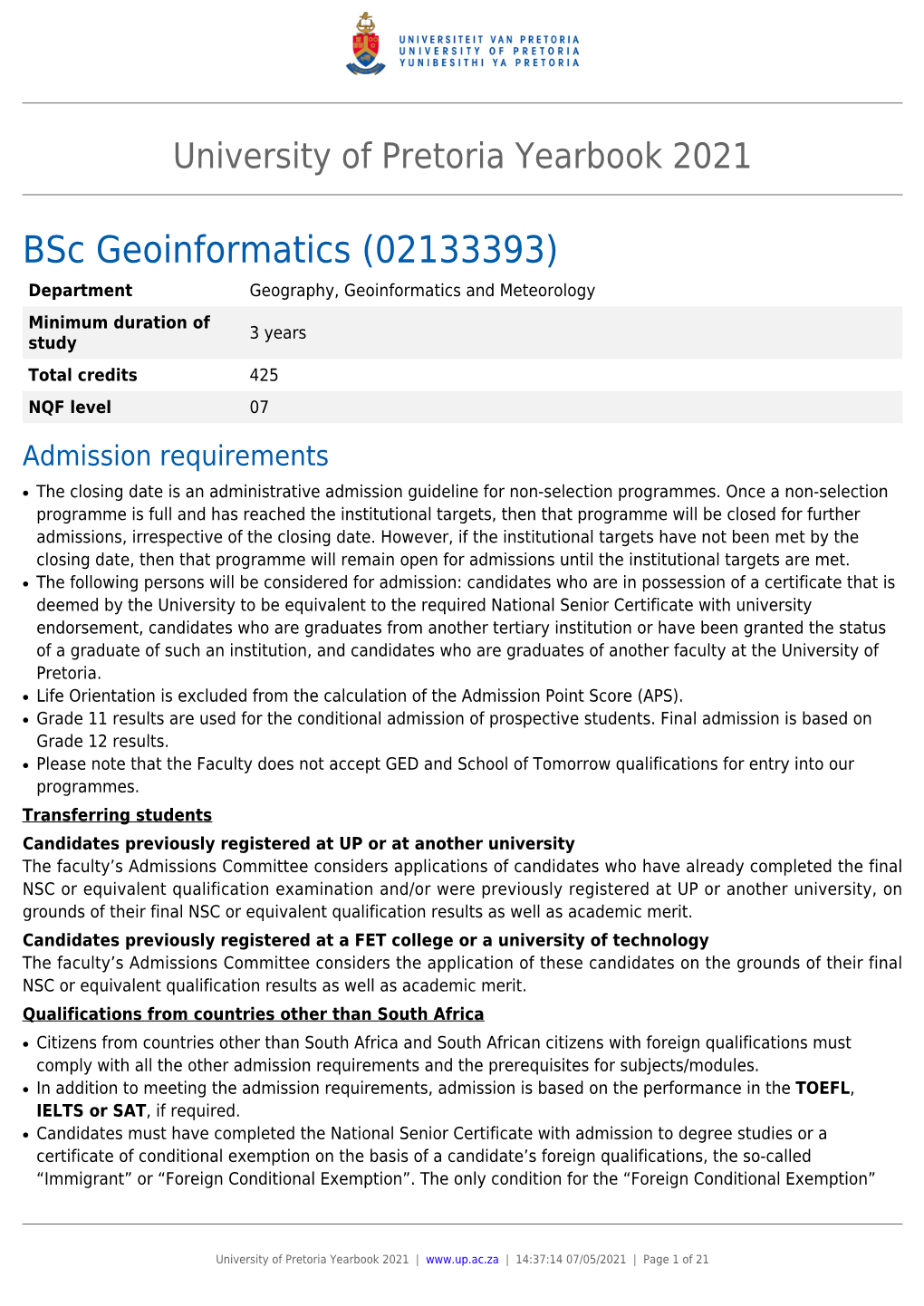 Bsc Geoinformatics (02133393)