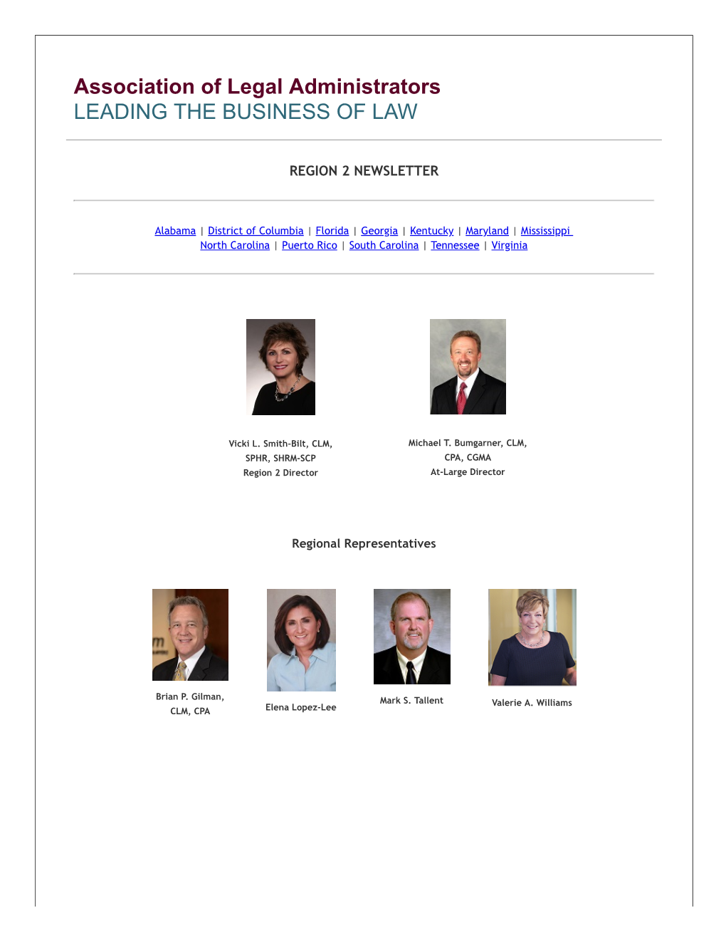 Association of Legal Administrators LEADING the BUSINESS of LAW