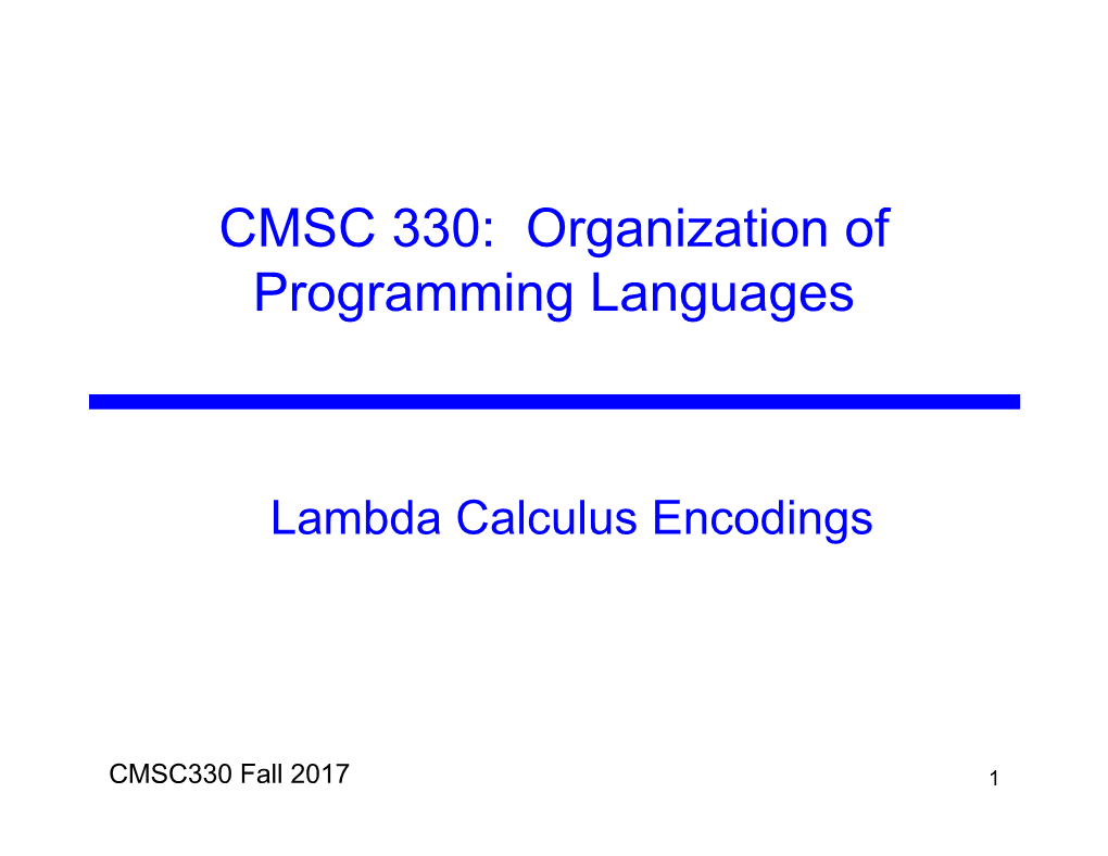 Lambda Calculus Encodings