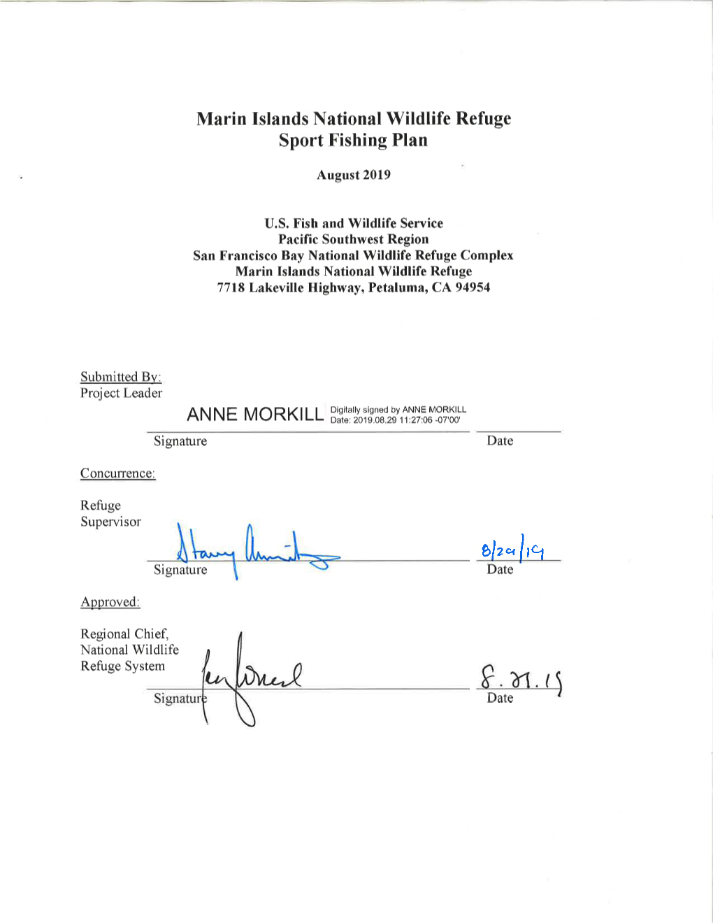 Marin Islands NWR Sport Fishing Plan