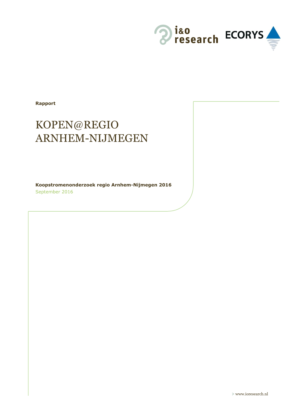 Koopstromenonderzoek Regio Arnhem – Nijmegen