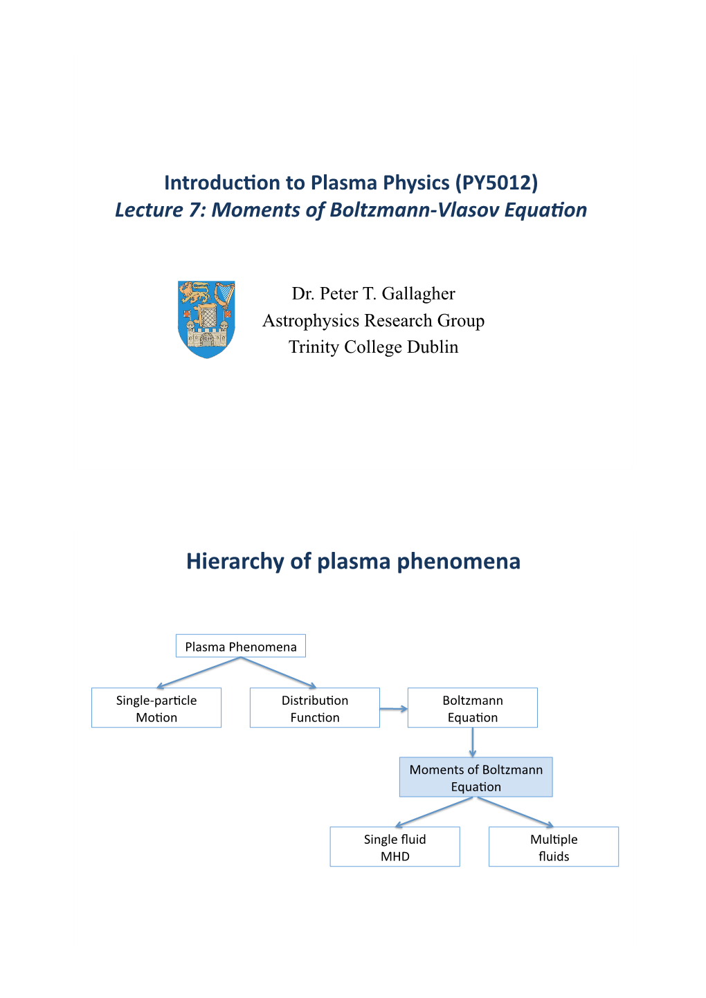 Lecture 7: Moments of the Boltzmann Equation