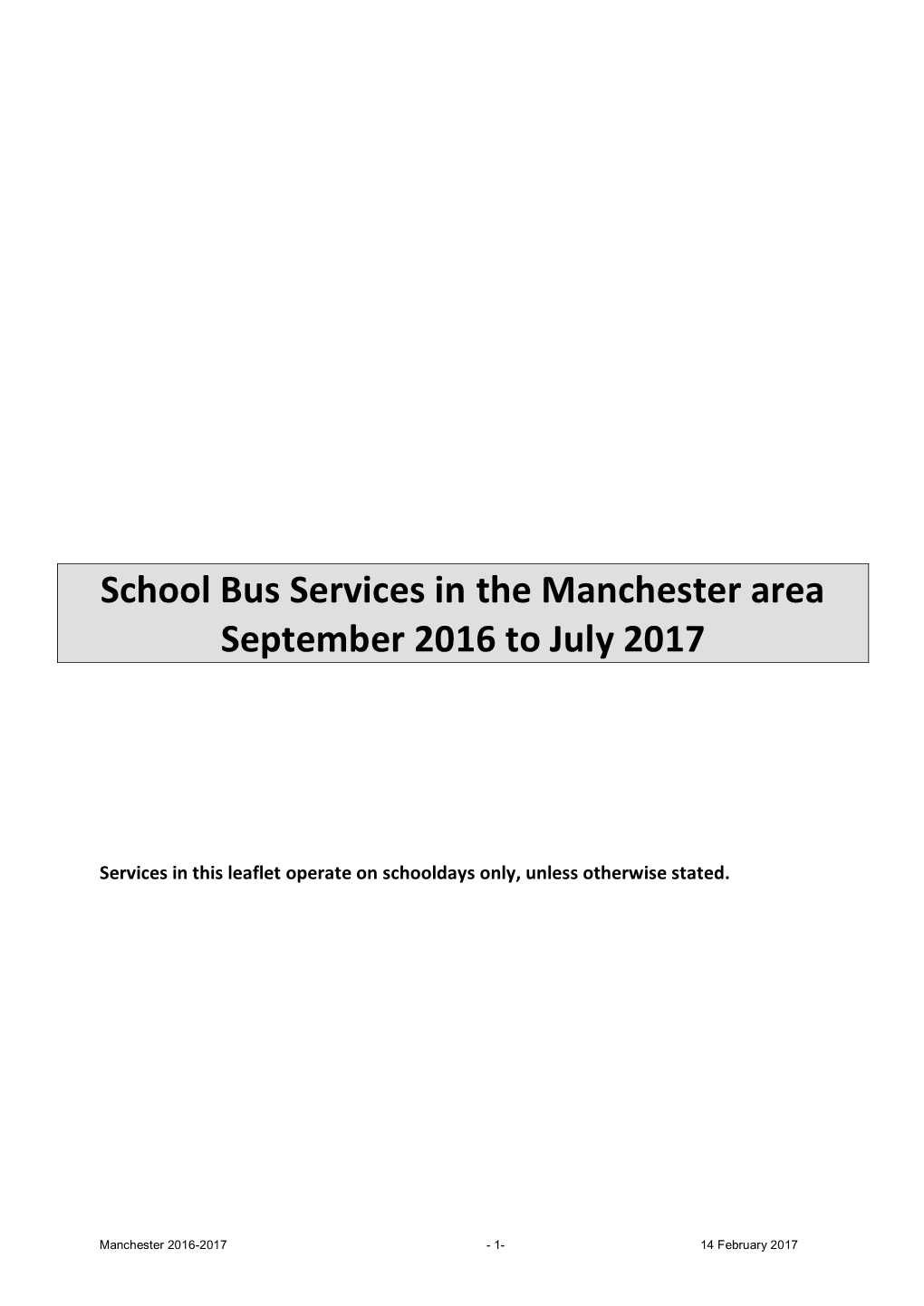 School Bus Services in the Manchester Area